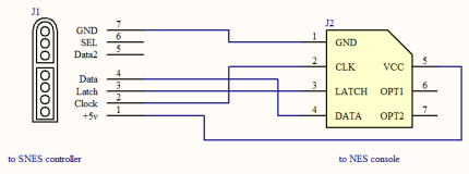 SNES controller to NES wiring