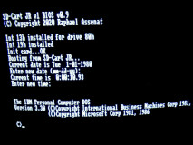 System booted on an 64MB MMC card